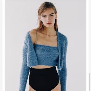 Zara blue crop top size S new with tags